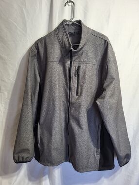 George Men's Heather Gray Lightweight Full-Zip Jacket, Size 2XL (Spring Or Fall)